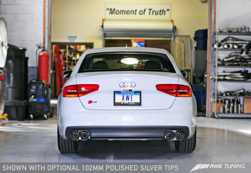 AWE Tuning Audi B8.5 S4 3.0T Touring Edition Exhaust System - Chrome Silver Tips (102mm) - awdtuningtx