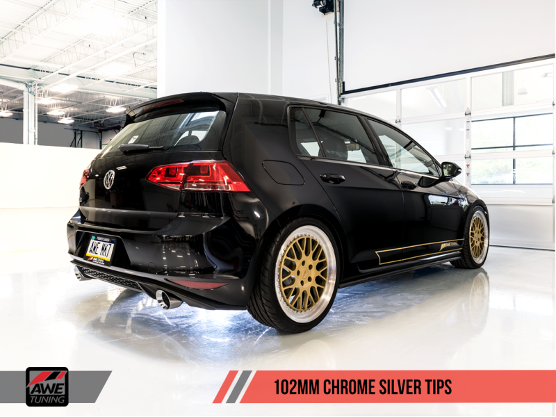AWE Tuning VW MK7 GTI Touring Edition Exhaust - Chrome Silver Tips - awdtuningtx