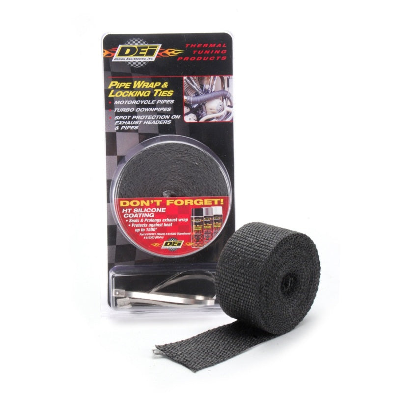 DEI Exhaust Wrap Kit - Pipe Wrap and Locking Tie - Black - awdtuningtx