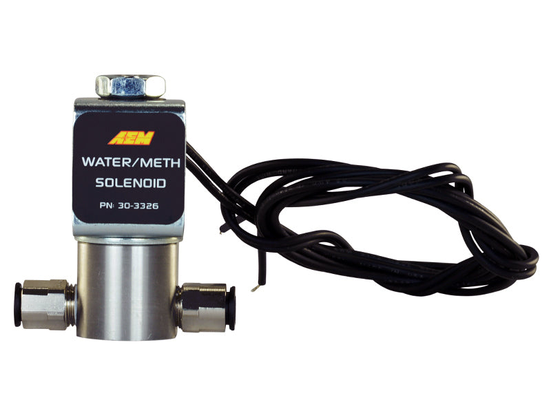 AEM Water/Methanol Injection System - High-Flow Low-Current WMI Solenoid - 200PSI 1/8in-27NPT In/Out - awdtuningtx