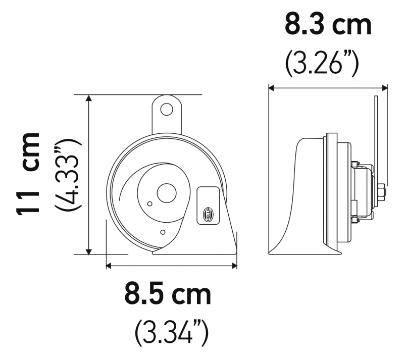 Hella Twin Trumpet Horn Kit 12V 400/500Hz (007424804 = 007424801) - awdtuningtx
