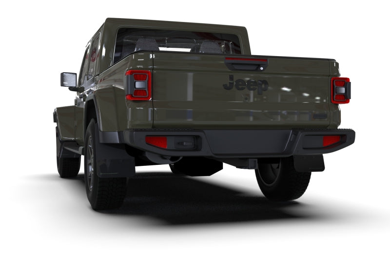 Rally Armor 19-23 Jeep JT Gladiator Mojave/Rubicon Black Mud Flap w/ Metallic Black Logo - awdtuningtx