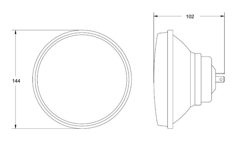 Hella Vision Plus 5-3/4in Round Conversion H4 Headlamp High/Low Beam - Single Lamp - awdtuningtx