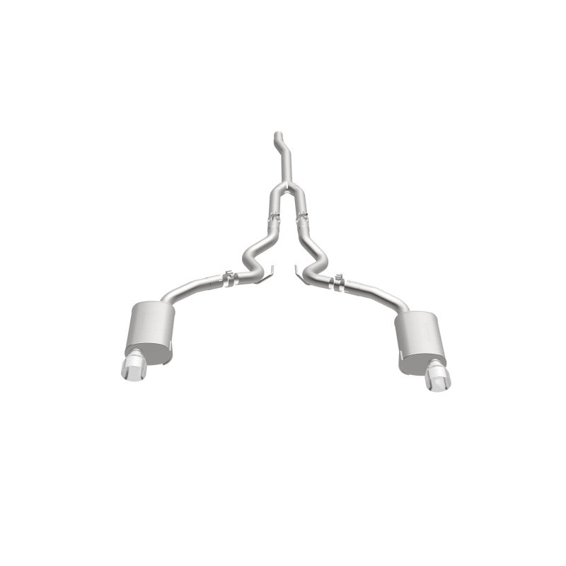 MagnaFlow Cat Back, SS, 2.5in, Street, Dual Split Polished 4.5in Tips 2015 Ford Mustang Ecoboost - awdtuningtx