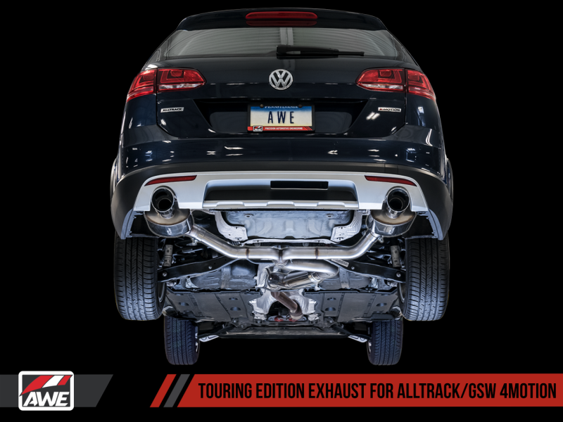 AWE Tuning VW MK7 Golf Alltrack/Sportwagen 4Motion Touring Edition Exhaust - Polished Silver Tips - awdtuningtx
