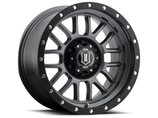 ICON Alpha 17x8.5 6x5.5 0mm Offset 4.75in BS 106.1mm Bore Gun Metal Wheel - awdtuningtx