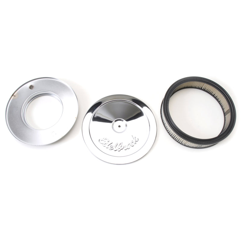 Edelbrock Air Cleaner Pro-Flo Series Round Steel Top Paper Element 10In Dia X 3 5In Chrome - awdtuningtx