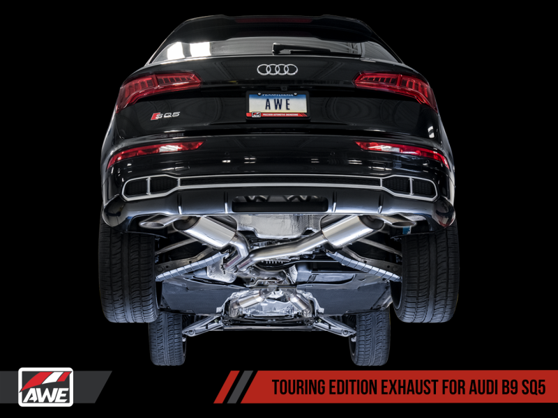AWE Tuning Audi B9 SQ5 Resonated Touring Edition Cat-Back Exhaust - No Tips (Turn Downs) - awdtuningtx