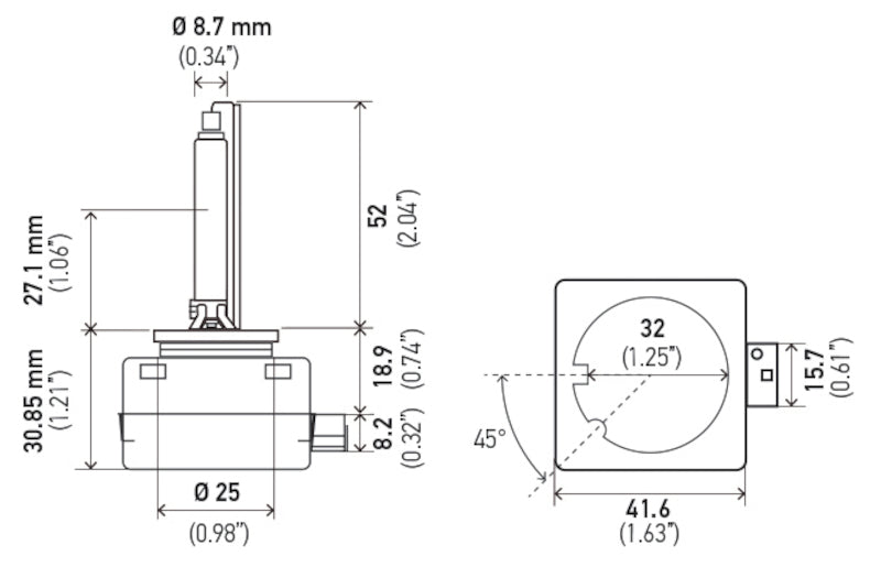 Hella Xenon D1S Bulb PK32d-2 85V 35W 5000k - awdtuningtx