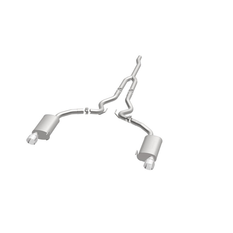 MagnaFlow Cat Back, SS, 2.5in, Street, Dual Split Polished 4.5in Tips 2015 Ford Mustang Ecoboost - awdtuningtx