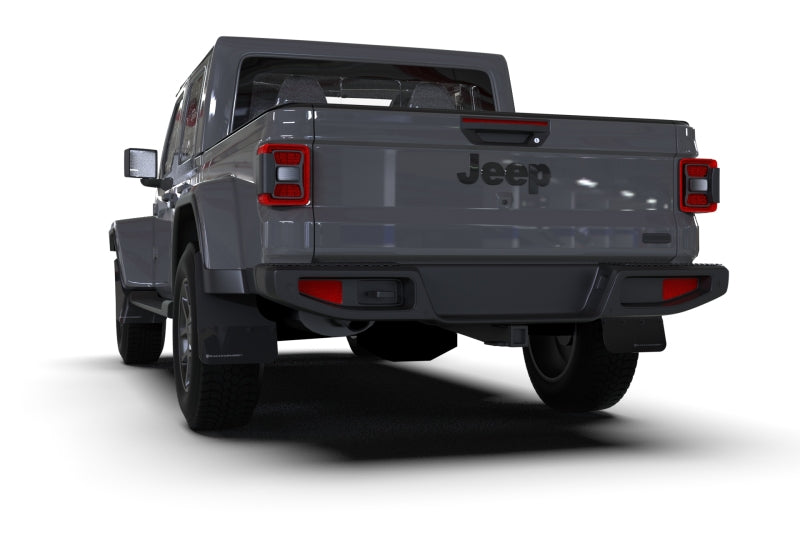 Rally Armor 19-23 Jeep JT Gladiator Mojave/Rubicon Black Mud Flap w/ Metallic Black Logo - awdtuningtx