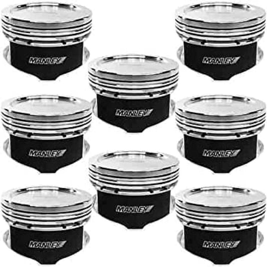 Manley 2018+ Ford Coyote 5.0L 6.75cc Dish 3.700in Bore 12:1 CR 22mm Pin Platinum Ext Duty Pistons - awdtuningtx