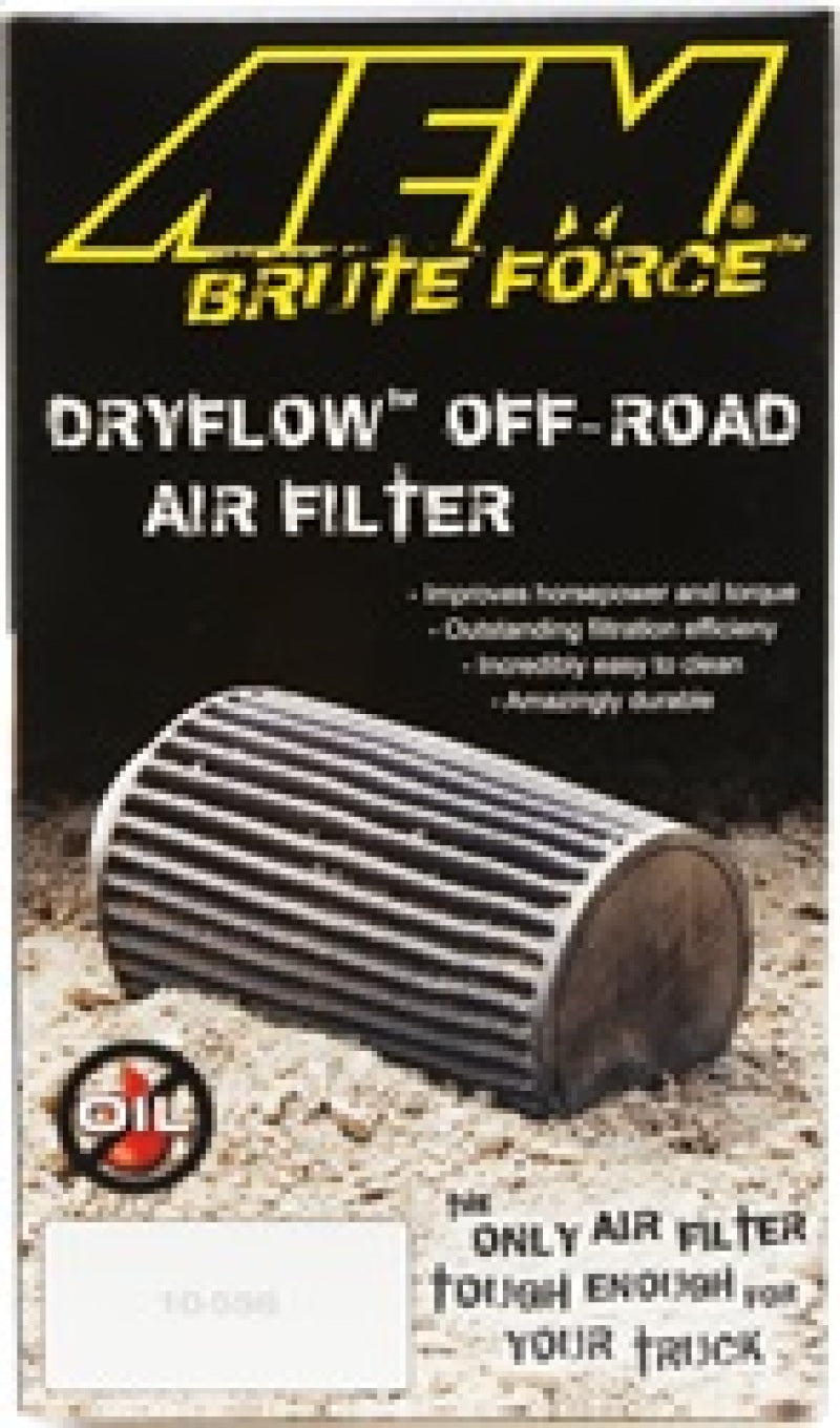 AEM Dryflow Conical Air Filter 2.75in Flange ID / 6in Base OD / 5.125in Top OD / 9.125in Height - awdtuningtx