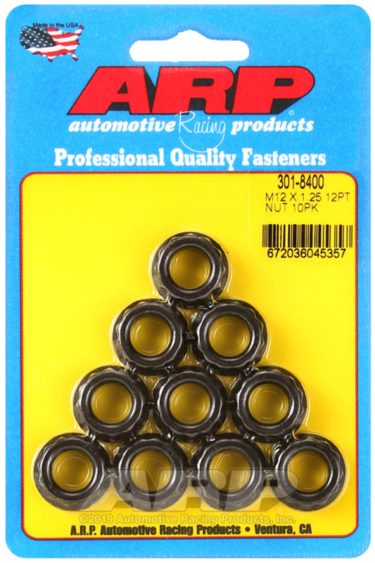 ARP 12mm x 1.25 16mm Socket 12pt Nut Kit (10 pack) - awdtuningtx