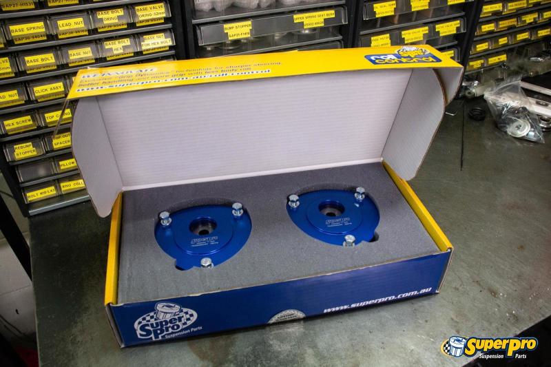 SuperPro 2015 Audi A3 Quattro Premium Front Upper Fixed Camber Offset Strut Mount Set - awdtuningtx