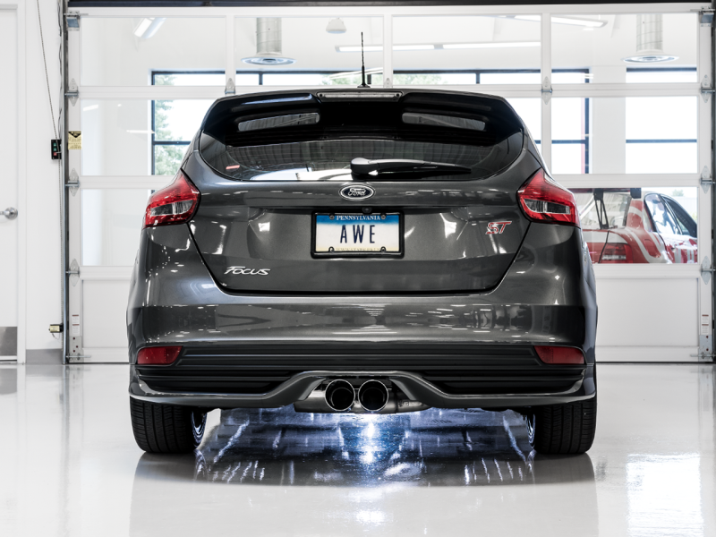 AWE Tuning Ford Focus ST Touring Edition Cat-back Exhaust - Non-Resonated - Chrome Silver Tips - awdtuningtx