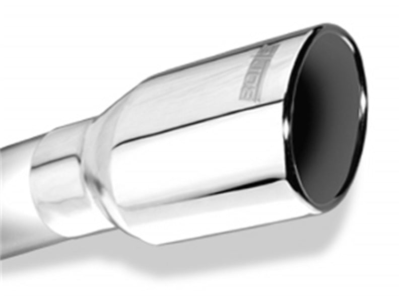 Borla Universal Polished Tip Single Round Rolled Angle-Cut w/Clamp - awdtuningtx