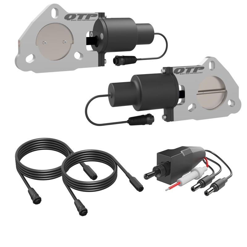 QTP 2.25in Bolt-On QTEC Dual Electric Cutout Valves - Pair - awdtuningtx