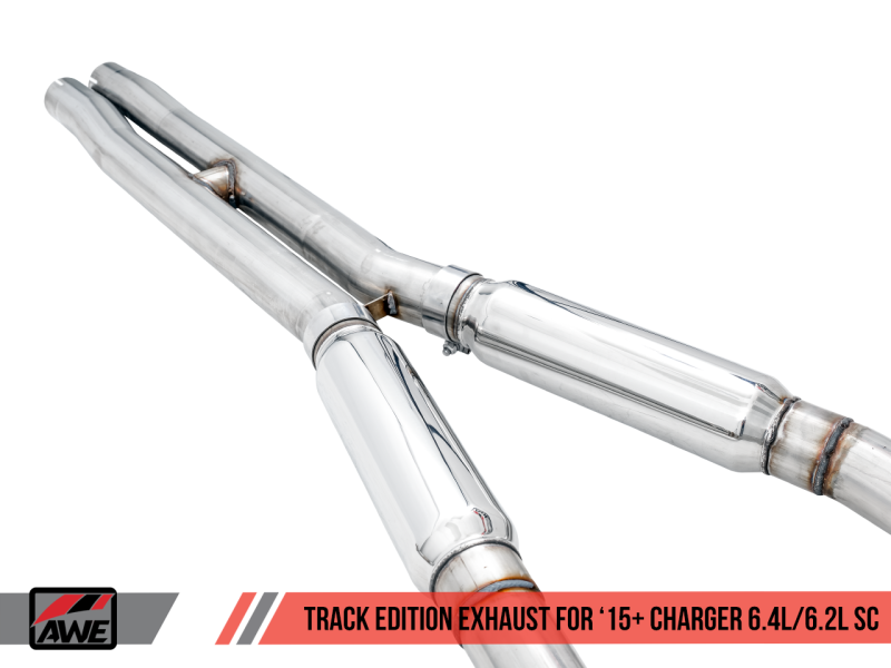 AWE Tuning 2015+ Dodge Charger 6.4L/6.2L Supercharged Track Edition Exhaust - Chrome Silver Tips - awdtuningtx