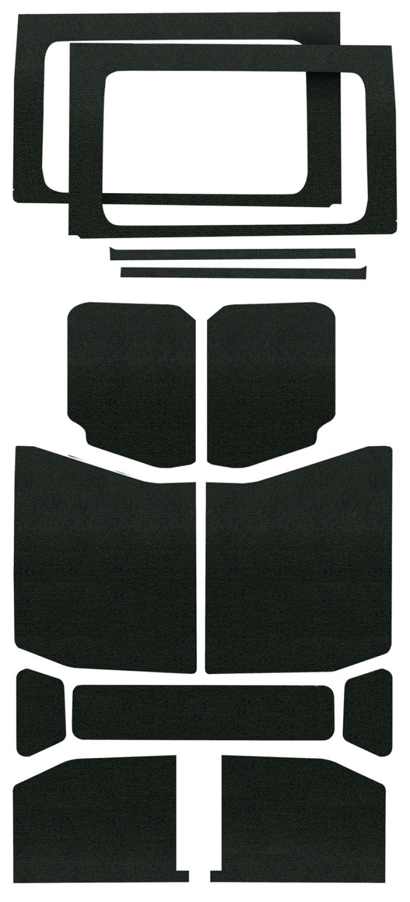 DEI 18-23 Jeep Wrangler JL 4-Door Boom Mat Complete Headliner Kit - 13 Piece - Black - awdtuningtx
