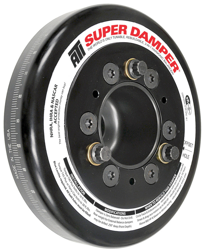 ATI Damper - 7.074in - Alum - Honda B - Race Damper - 4 Grv Steel Hub - 2 Ring - awdtuningtx