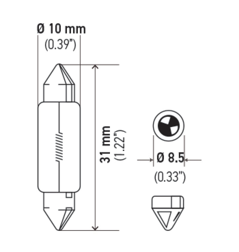 Hella Universal Clear 12V 10W 10x41mm T3.25 Bulb - awdtuningtx