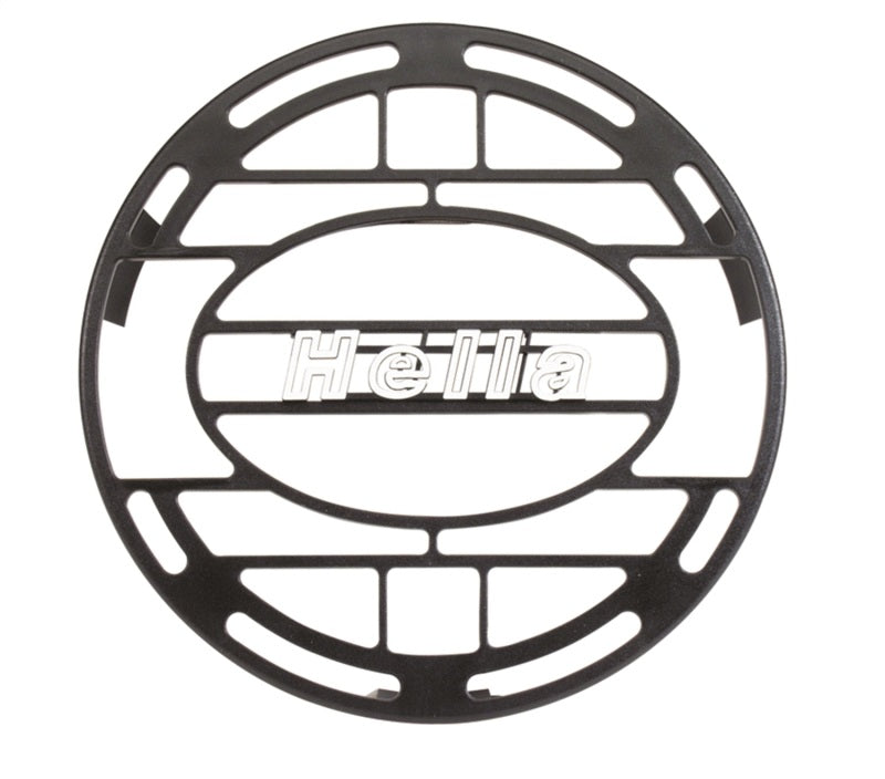 Hella Stone Shield Round Plastic Black Hella Logo Light Cover - awdtuningtx