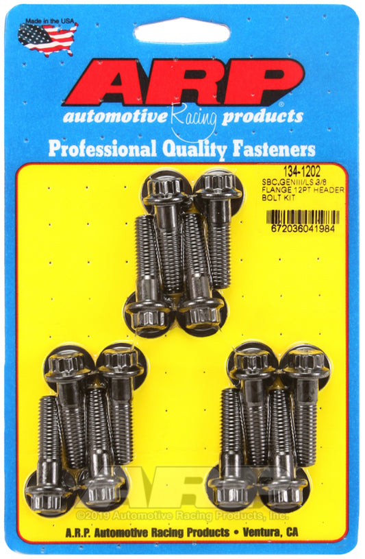 ARP SBC/GENIII LS 3/8 Flange 12pt Header Bolt Kit - awdtuningtx
