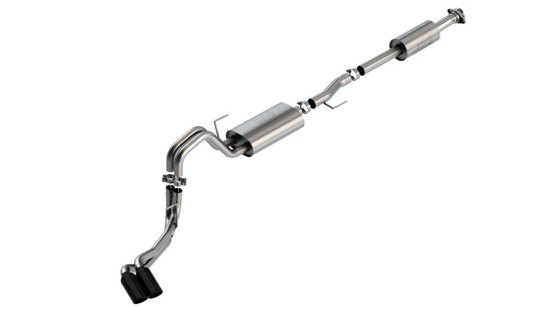 Borla F-150 2021 5.0L 4dr CC SB EC STB Lariat/KR/Pltnm/LTD 3/2.25 DSE Cat-Back Touring BLK CHR Tips - awdtuningtx
