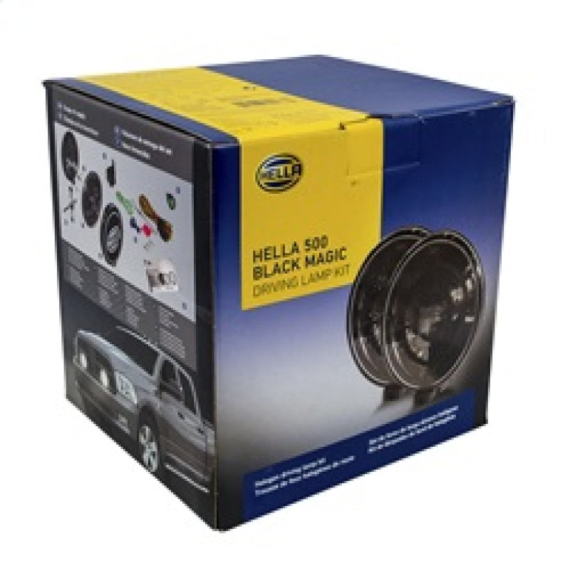 Hella 500 Series 12V Black Magic Halogen Driving Lamp Kit - awdtuningtx