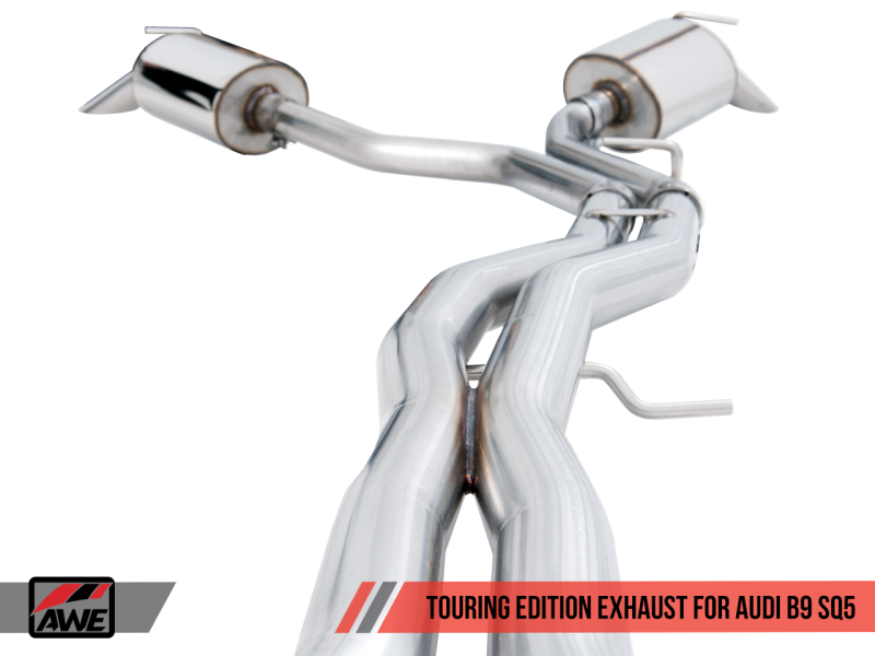 AWE Tuning Audi B9 SQ5 Resonated Touring Edition Cat-Back Exhaust - No Tips (Turn Downs) - awdtuningtx