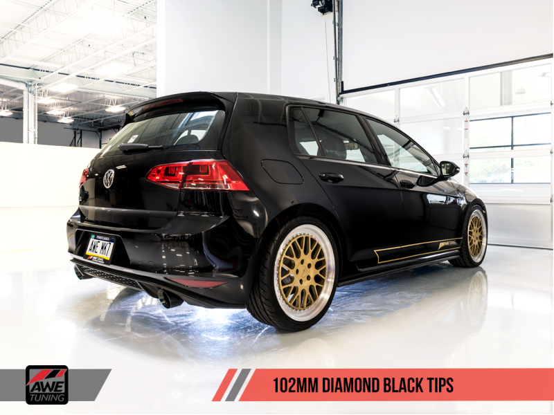 AWE Tuning VW MK7 GTI Touring Edition Exhaust - Diamond Black Tips - awdtuningtx