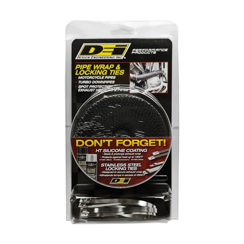 DEI Exhaust Wrap Kit - Pipe Wrap and Locking Tie - Black - awdtuningtx