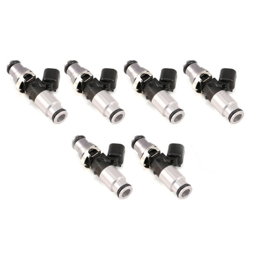 Injector Dynamics 1050X Injectors 14mm (Grey) Adaptor Top - (Silver) Bottom Adapter (Set of 6) - awdtuningtx